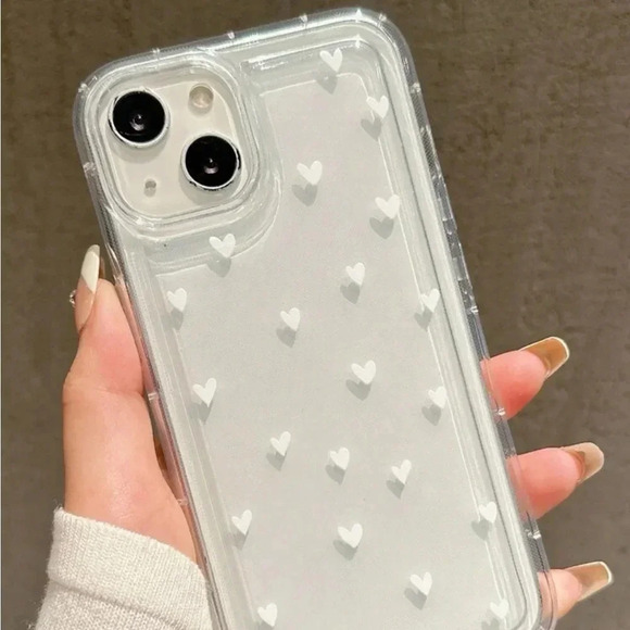 ⚠️Clearance iPhone 14/Pro/Pro Max White Hearts Phone Case - Picture 2 of 4